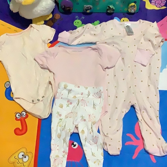 cloud island Other - Cloud Island Pink and Cream Bodysuit and Pajama Set